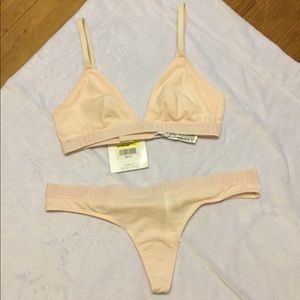 Calvin Klein light pink triangle bra w/ thong